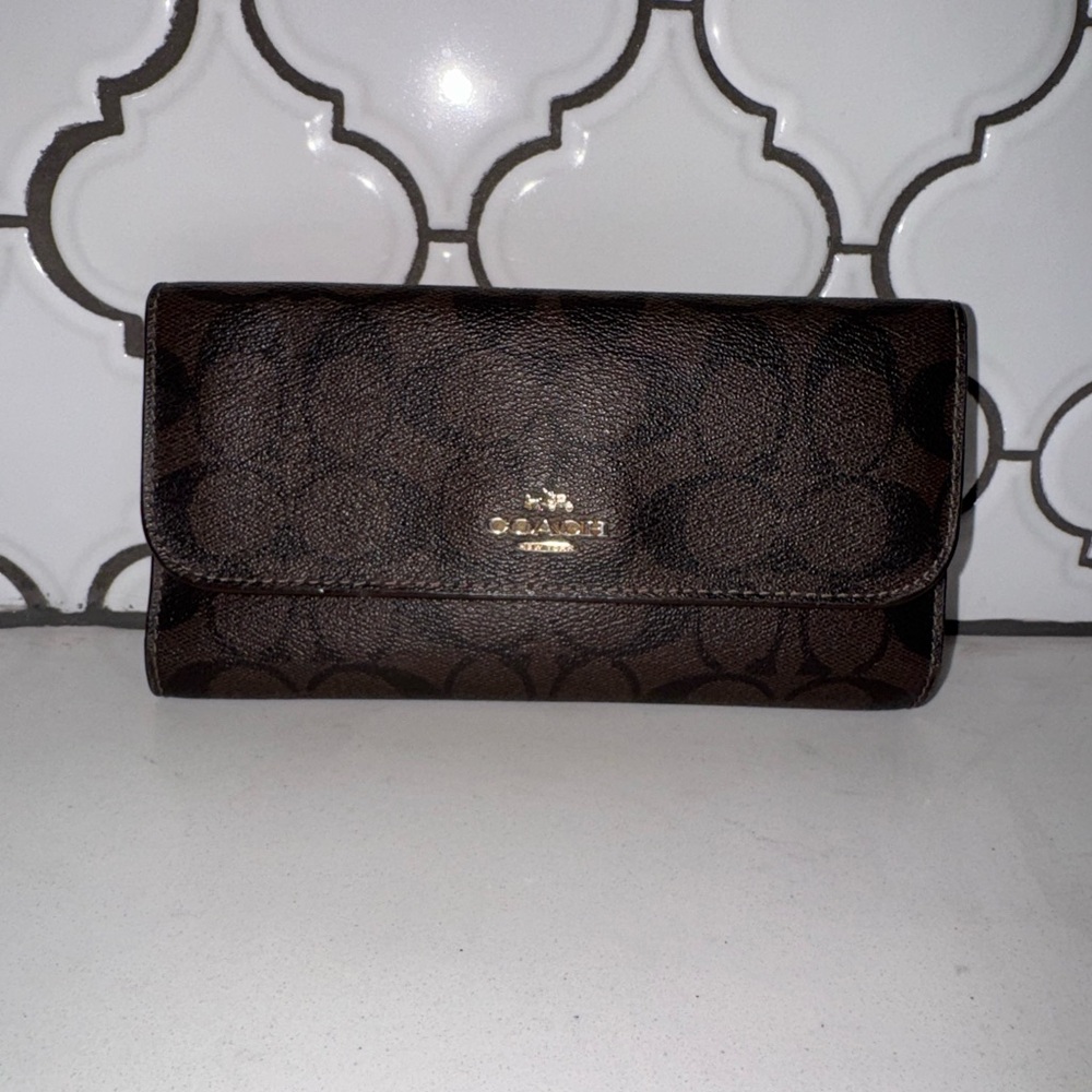Coach Dark Brown Signature Wallet